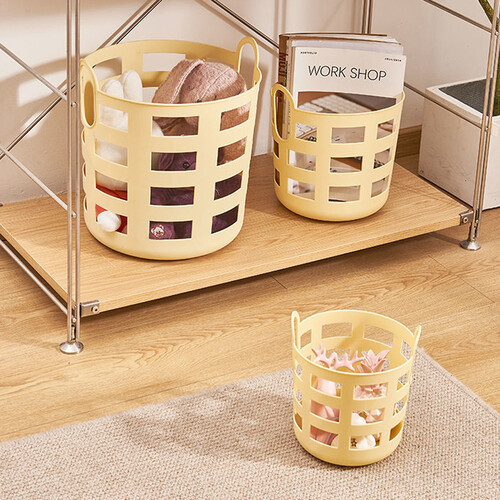 다용도 수납 바스켓 문구 소품 빨래 세탁 손잡이바구니 세트
